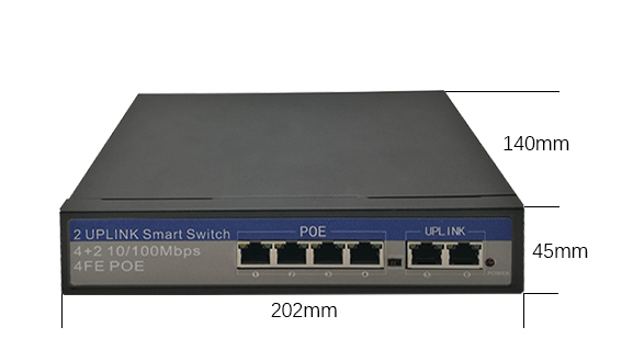Сила интерфейса РДЖ45 над электропитанием ПОЭ порта переключателя 4 локальных сетей для системы безопасности Кктв